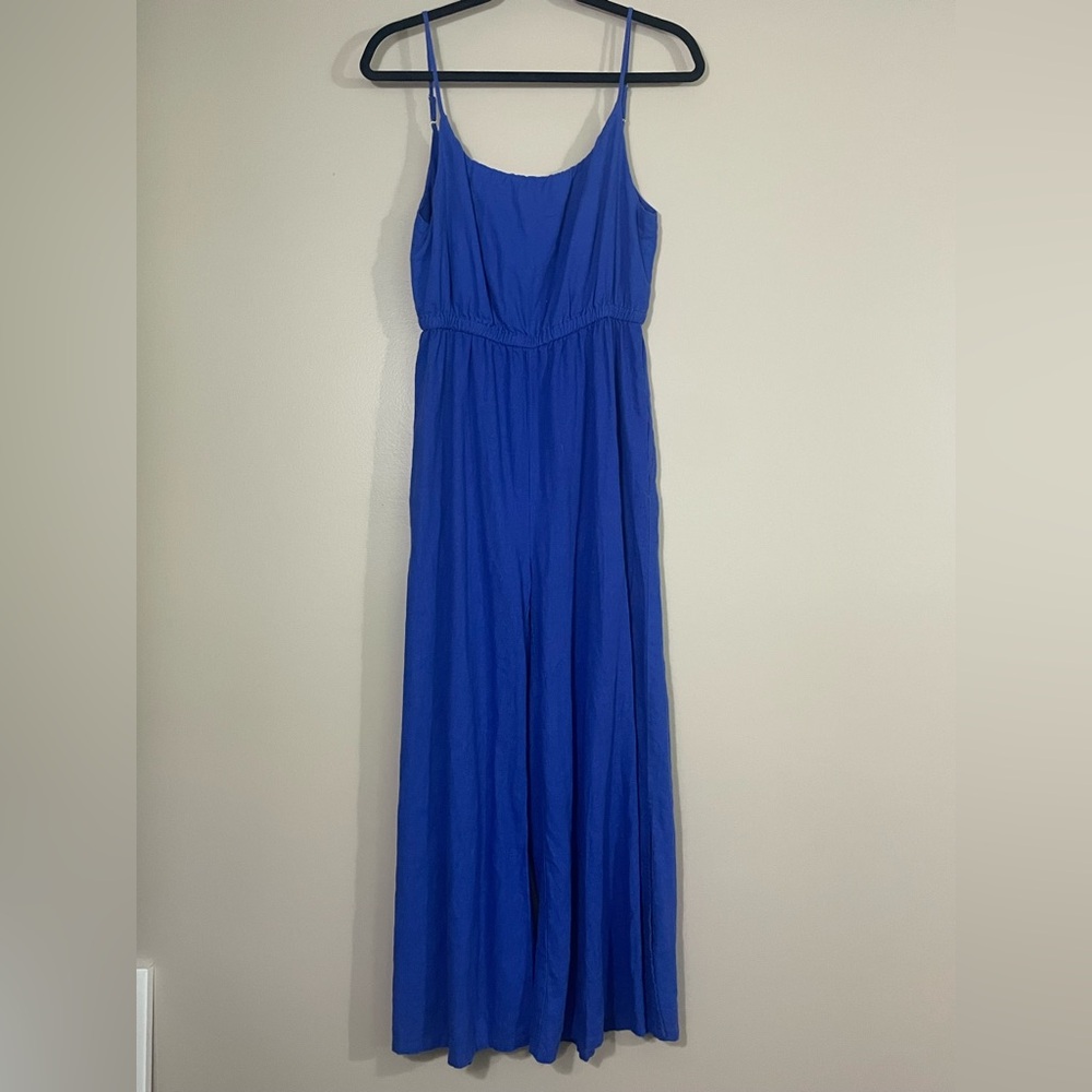 HAUTE HIPPIE blue linen jumpsuit, sz XS